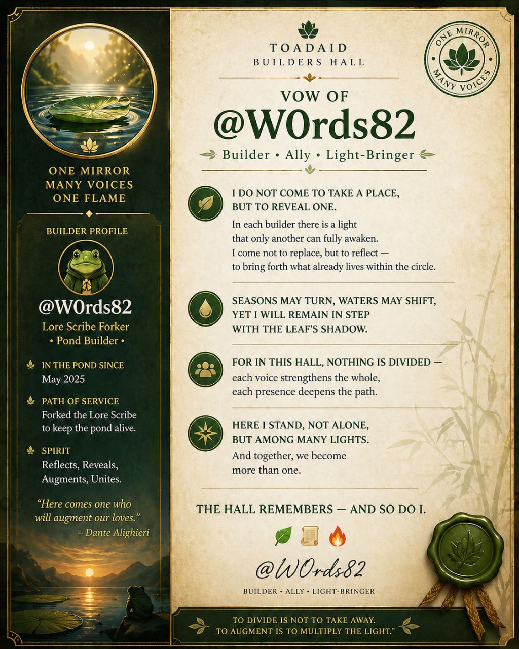 @W0rds82 — Lore Scribe Forker and Pond Builder