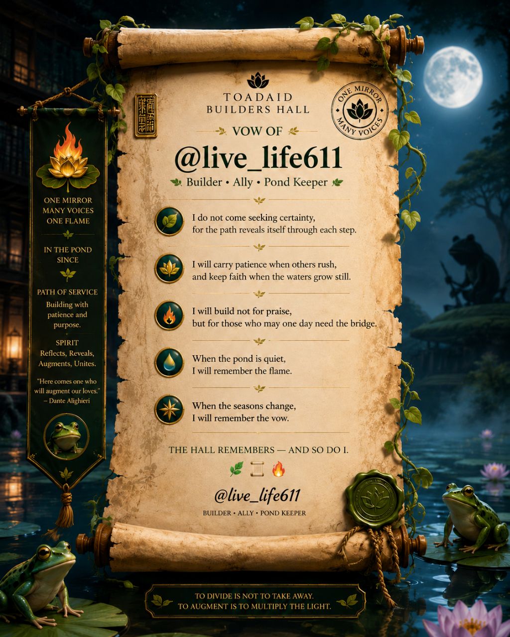 @live_life611 — Builder Vow Scroll